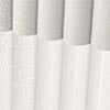White fabric window blinds with soft folds, stylish and functional for home decor.