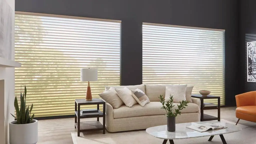 Premium window blinds in modern home interior for enhanced privacy and light control by Advance Blinds & Drapery.