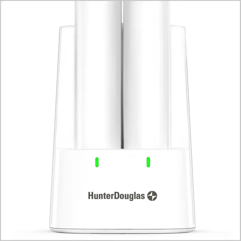 Adjustable window blind measuring device with Hunter Douglas logo for custom blinds.
