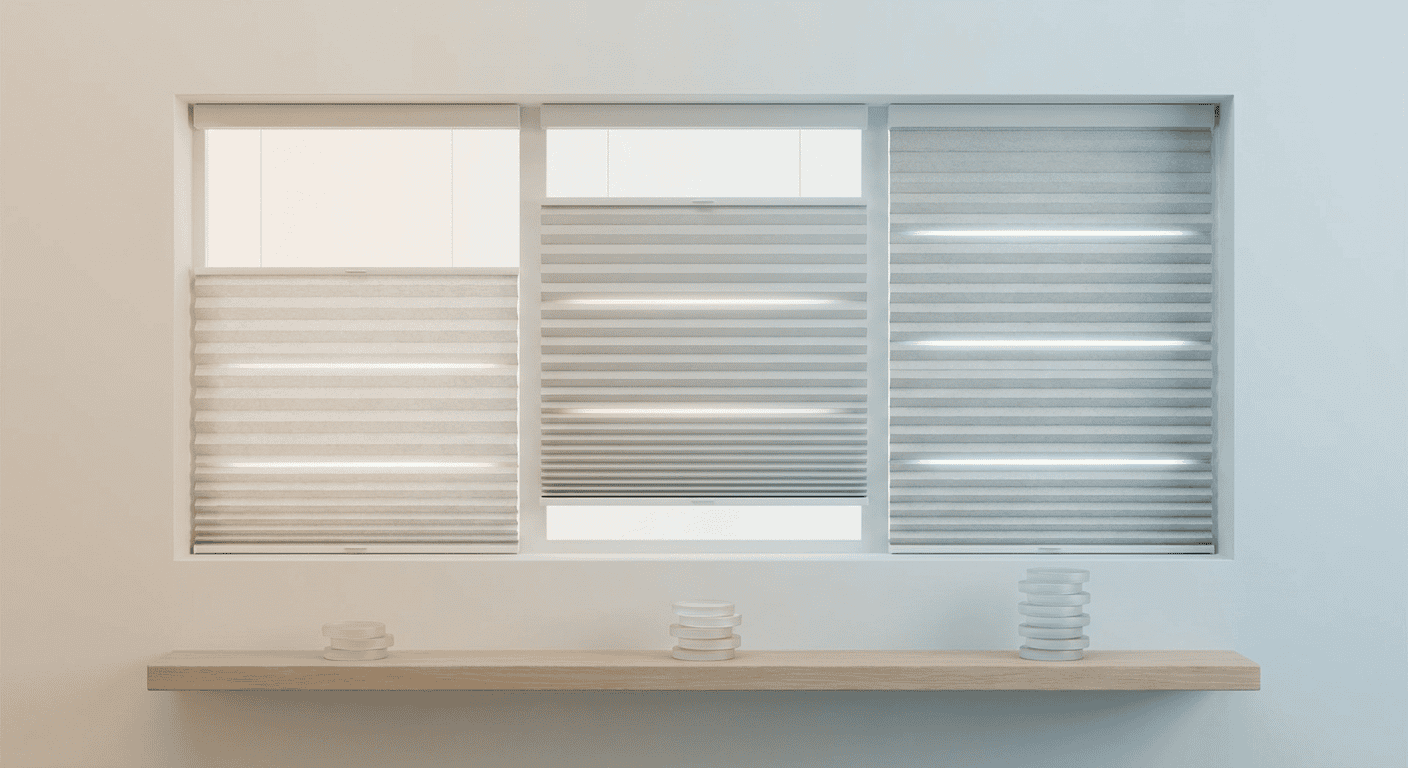 Window with horizontal blinds, white frame, and natural light filtering through, creating a bright and airy interior space.