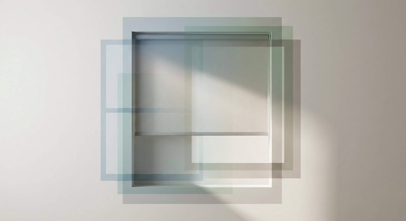 Glass shelf with shadow effects on a plain wall, showcasing a minimalist and contemporary design suitable for home or office decor.